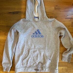 Adidas Heather Gray Hoodie Kids Large